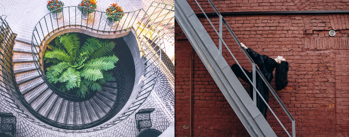 Straight Staircase vs. Spiral Staircase